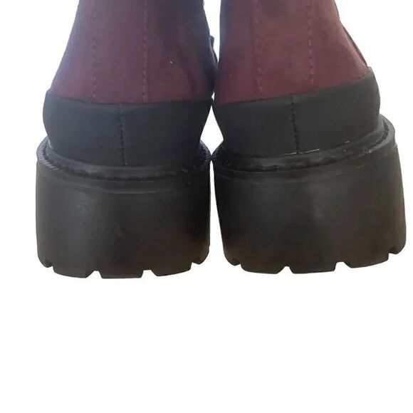Nordstrom Rack Bellamy Faux Suede Chelsea Boots Wine Womens 8.5 Waterproof - Picture 12 of 14